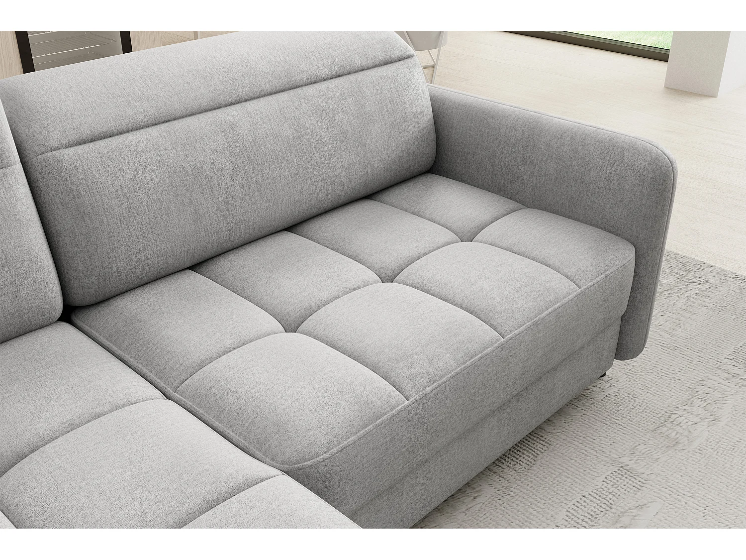 Canapé Corner Lima L/Tissu/3Nu-Gris