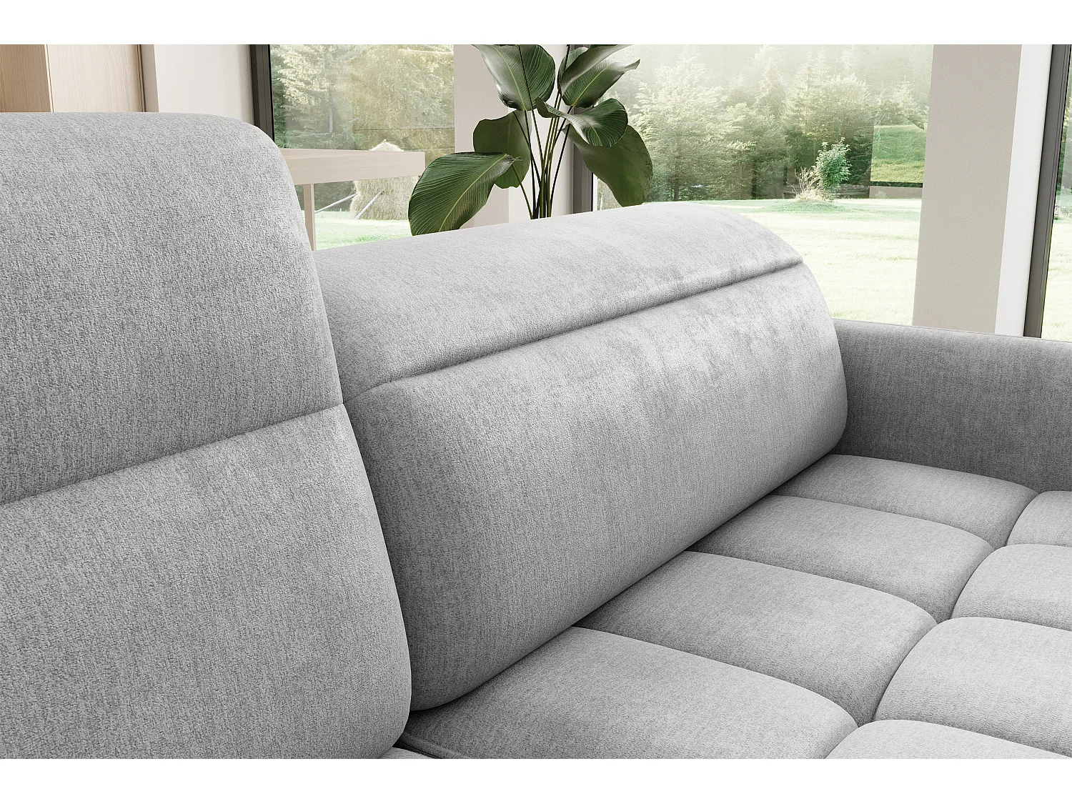 Canapé Corner Lima L/Tissu/3Nu-Gris