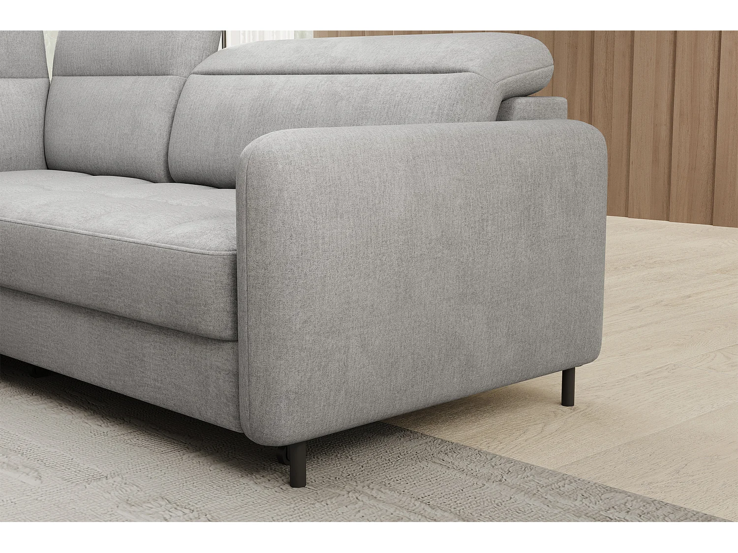 Canapé Corner Lima L/Tissu/3Nu-Gris