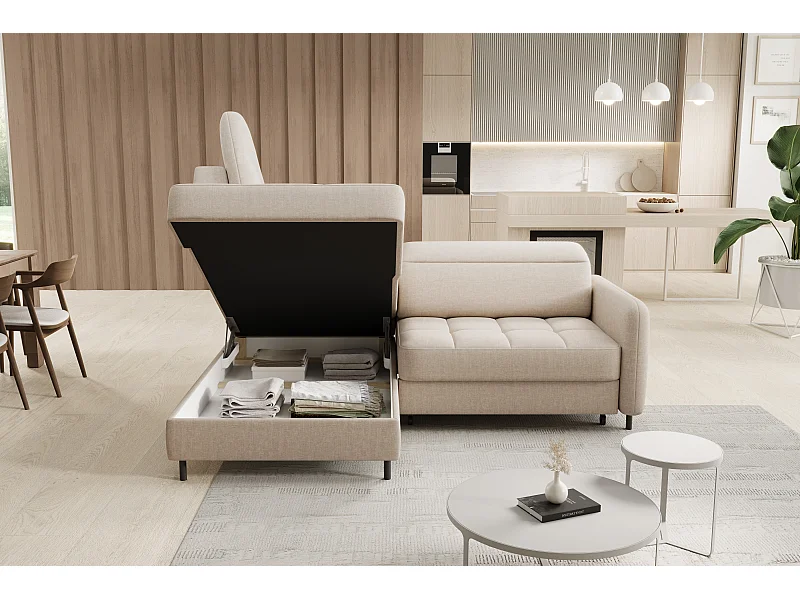 Sofá rinconera Lima R/funda de tela/20As-marrón