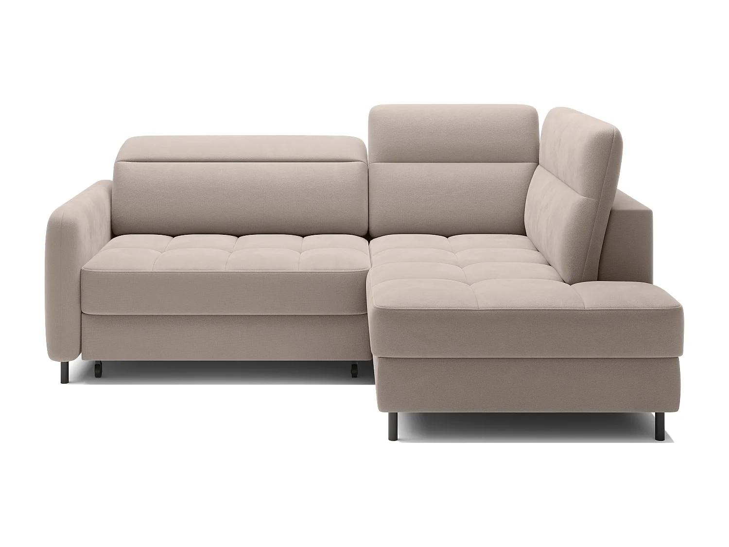 Kleine omvormbare stoffen hoekbank met opbergruimte BOREA 208 cm-Kleur Wrat-juiste hoek