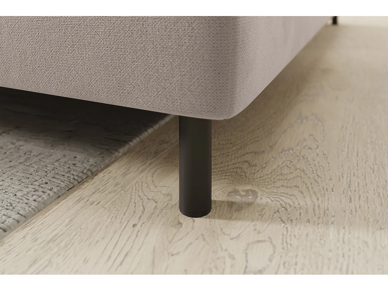 Petit canapé d'angle en tissu convertible avec coffre BOREA 208cm-Taupe-angle droit