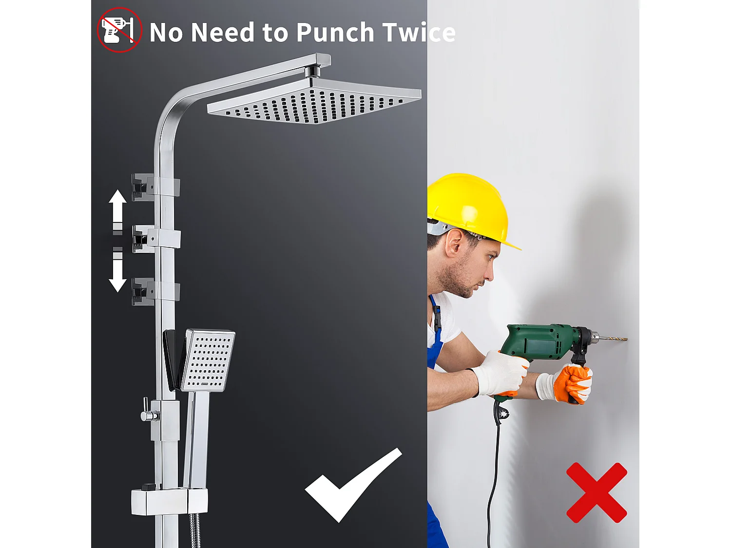 Colonne de Douche Thermostatique, Ensemble de Douche Réglable en Hauteur, Système de douche en Laiton, Ensemble de Douche Mural, ,Chromé