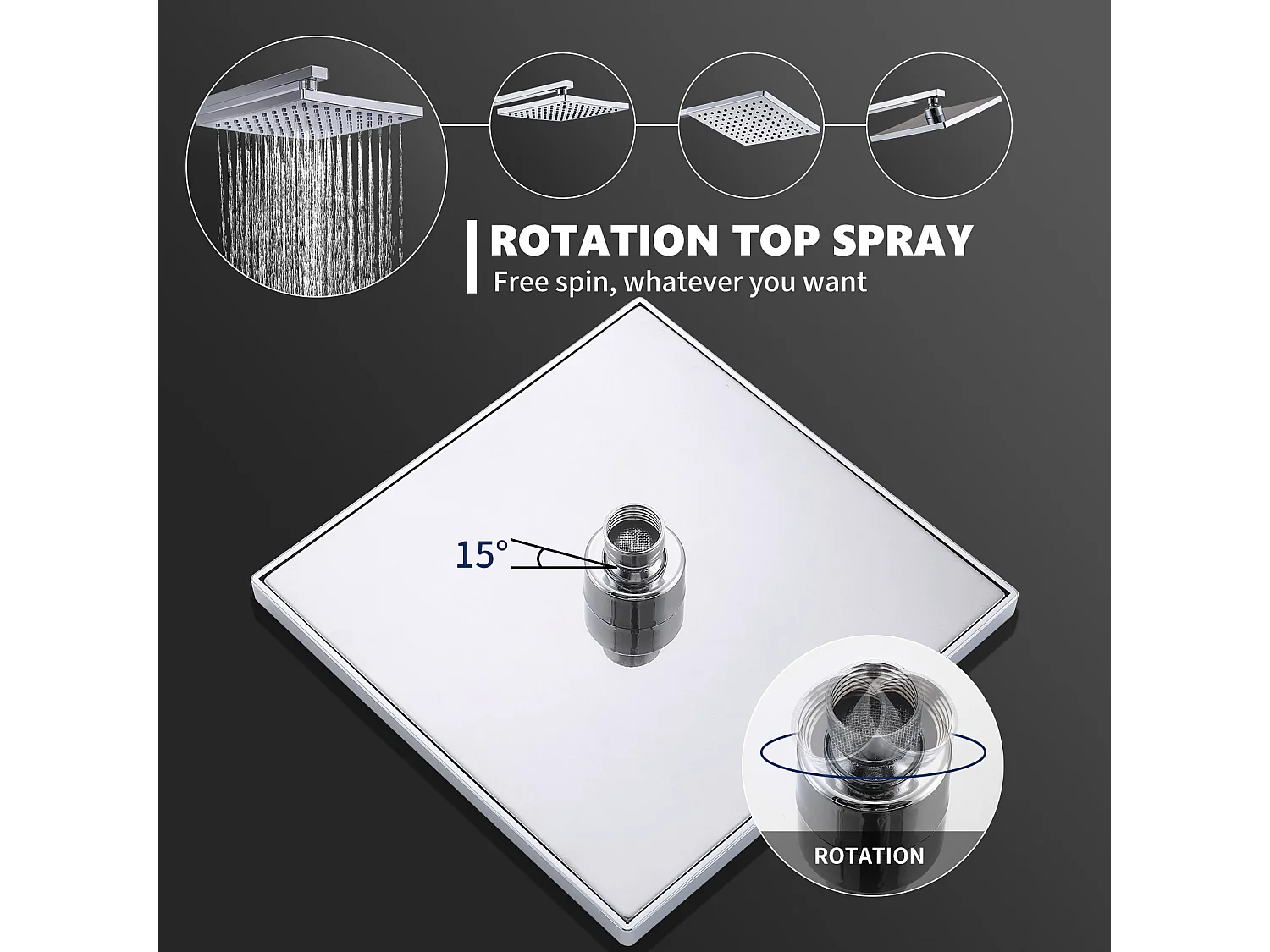 Colonne de Douche Thermostatique, Ensemble de Douche Réglable en Hauteur, Système de douche en Laiton, Ensemble de Douche Mural, ,Chromé
