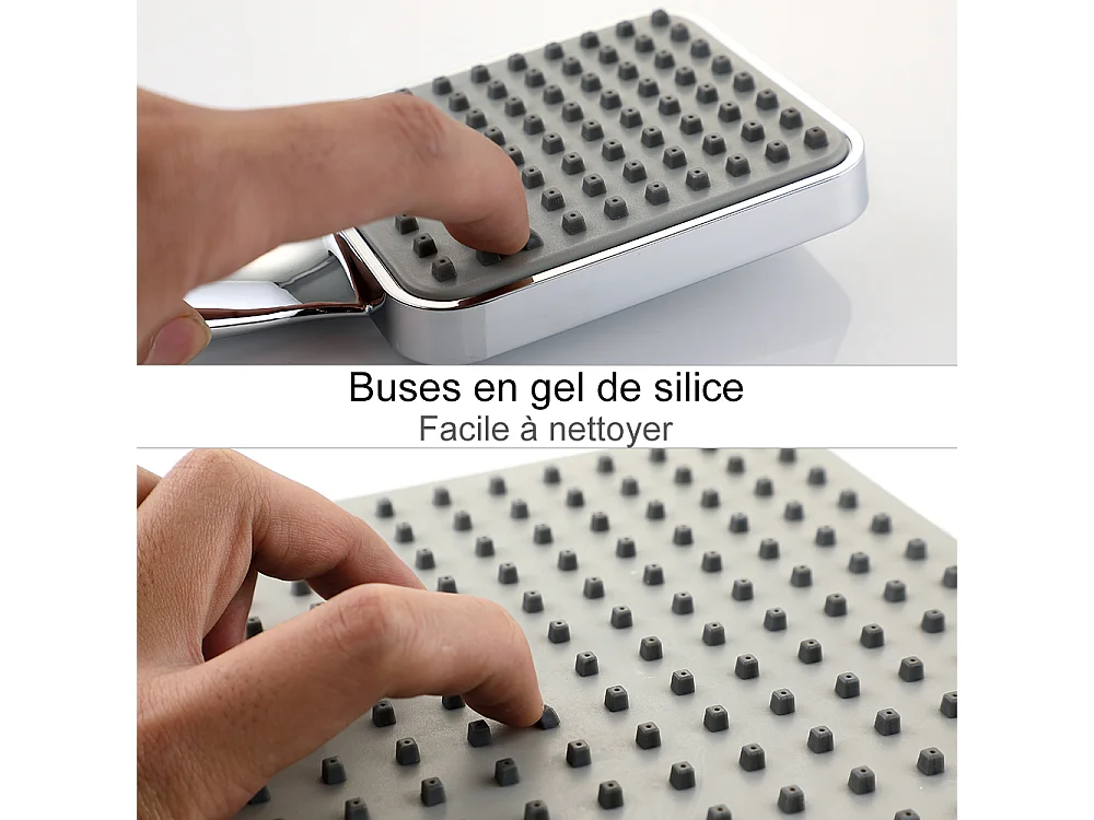 Colonne de Douche Thermostatique Ensemble de Douche Corps en Laiton Hauteur Réglable 818-1214mm Système de Douche