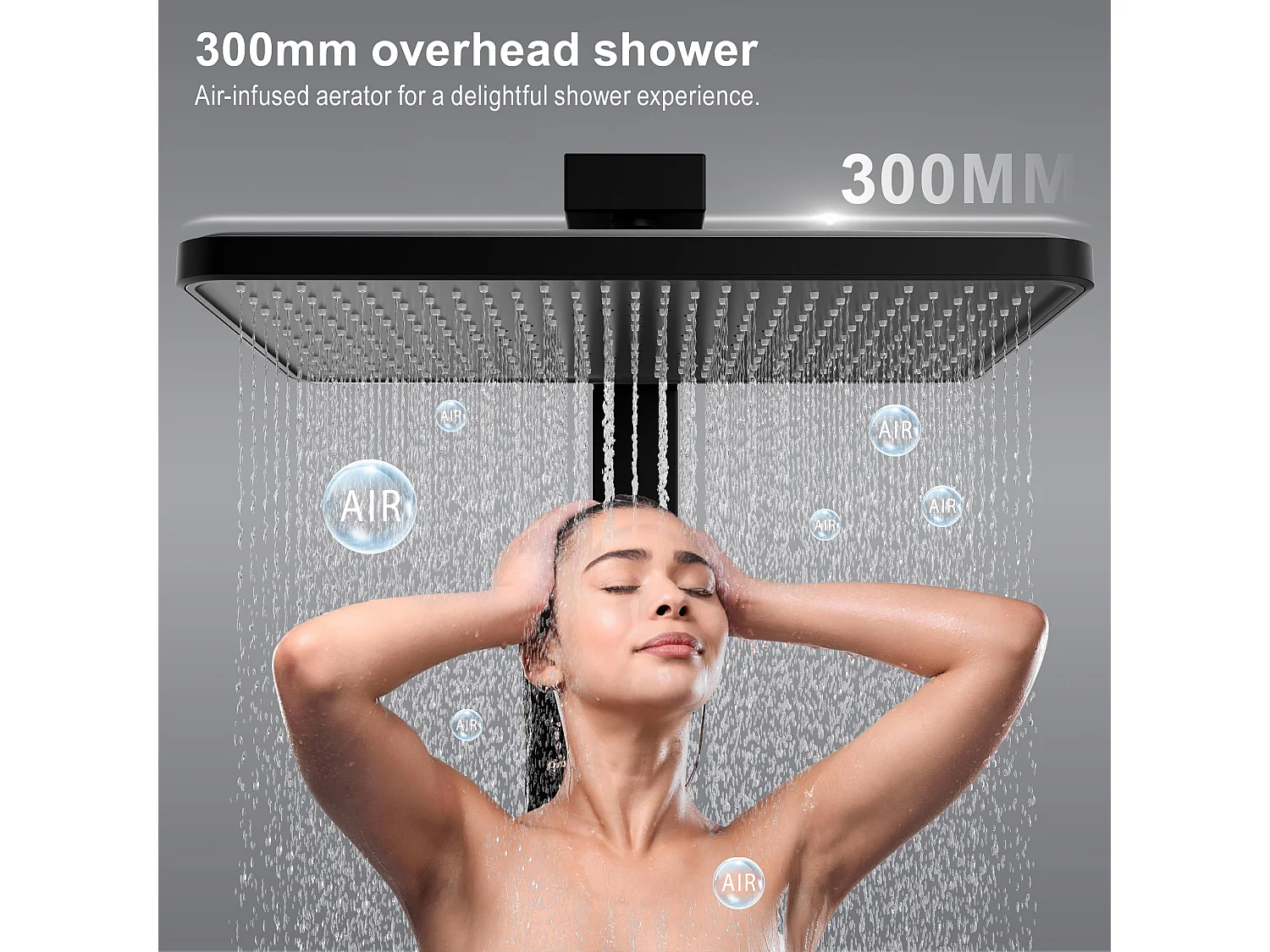 Colonne de Douche Thermostatique 40℃ avec plaque thermostatique de 40 cm Ensemble de Douche en Laiton douchette à main avec 4 intensités de jet