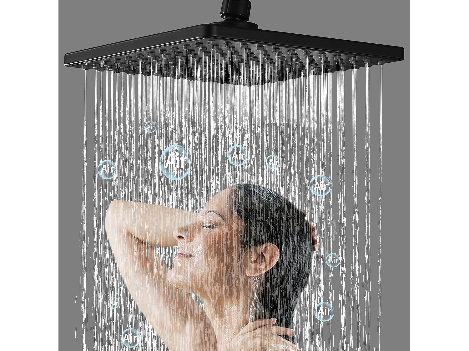 Colonne de Douche Thermostatique Ensemble de Douche Noir Kit de Douche en Laiton Pour Salle de Bain