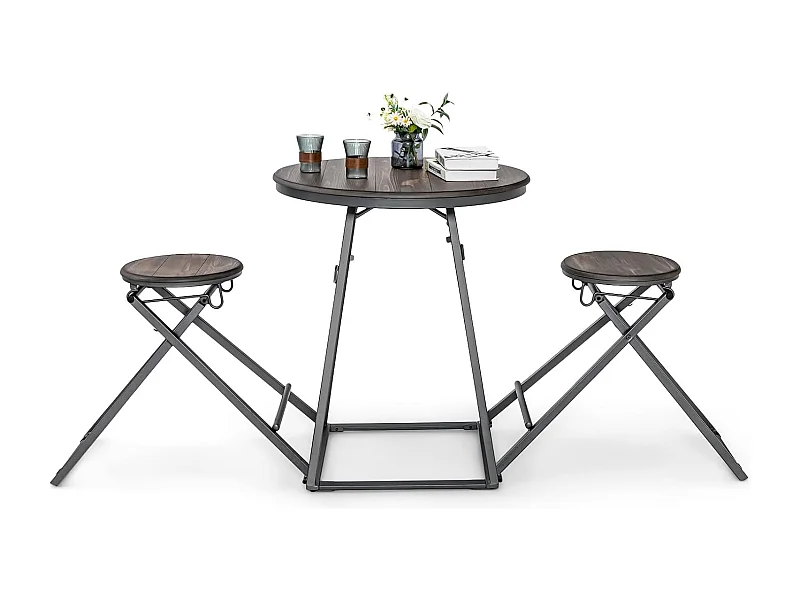 Table haute cuisine avec tabouret, industrielle pliable, mange debout 2 personnes