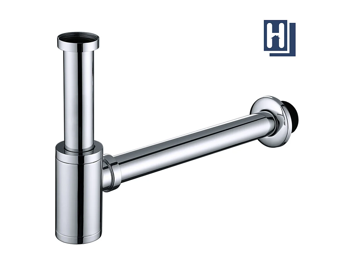 Siphon de Lavabo en Acier Inox Siphon pour vasque et lavabo hauteur réglable Set de Siphon G1-1-4"