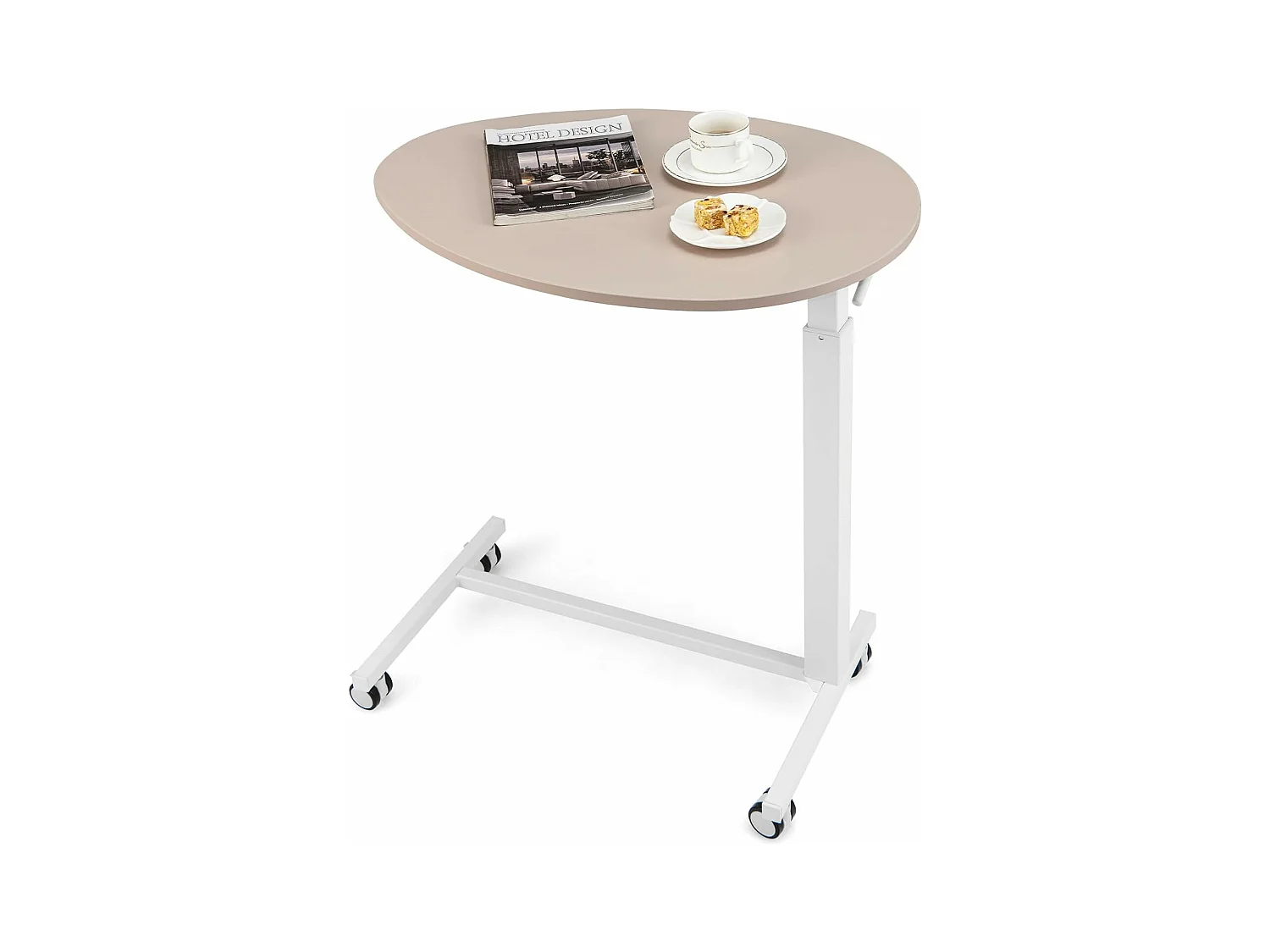 Table bar haute, table mange debout réglable 74-108 cm, roulettes verrouillables