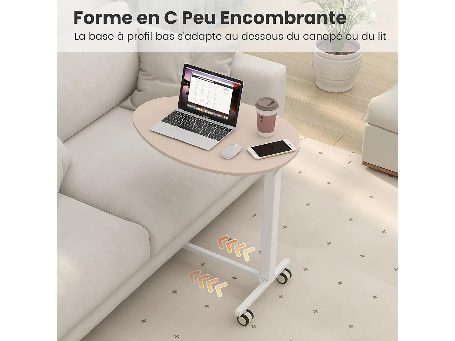 Table bar haute, table mange debout réglable 74-108 cm, roulettes verrouillables