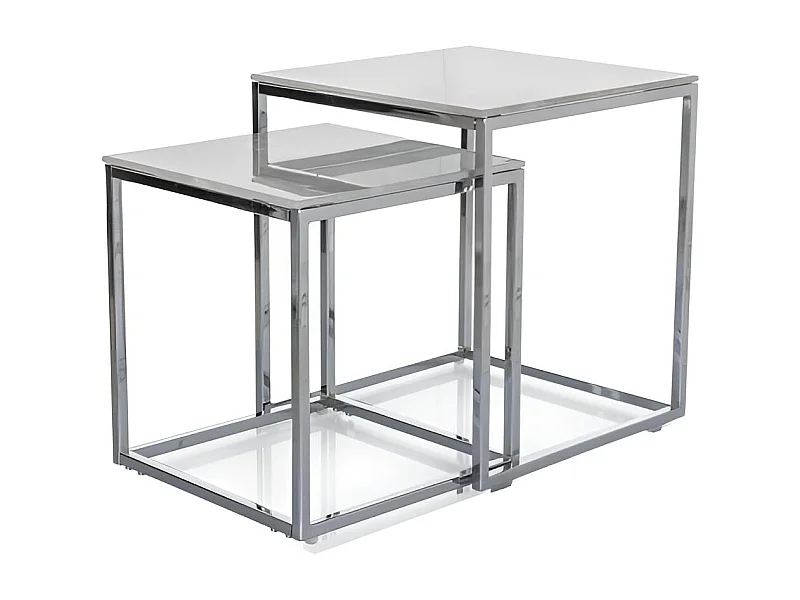 Couchtisch Set Gloria/Glas/Grau