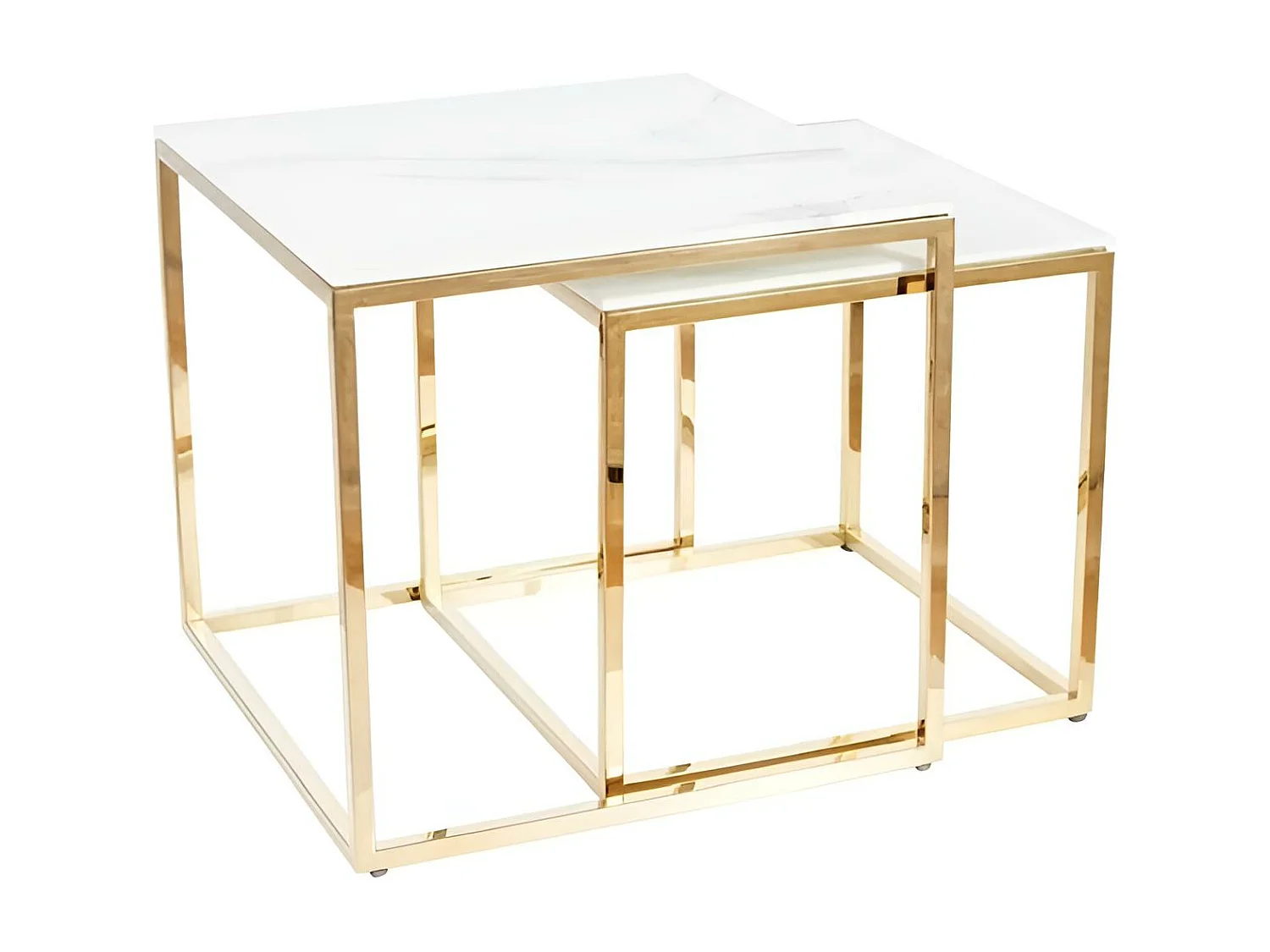 Ensemble de table Couch Gloria/Verre/Blanc&Or