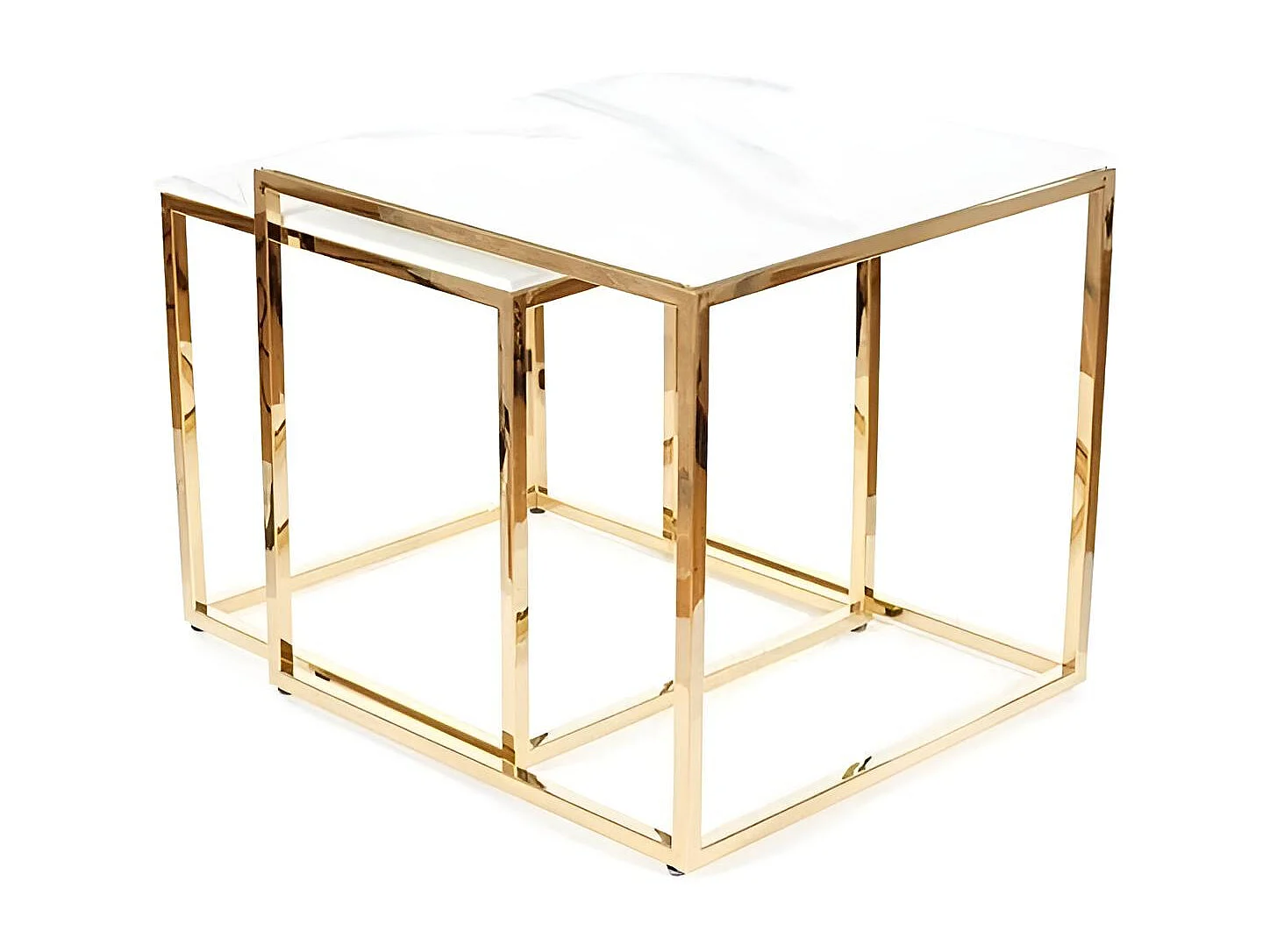 Ensemble de table Couch Gloria/Verre/Blanc&Or