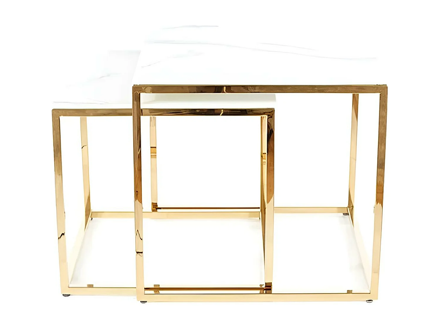 Ensemble de table Couch Gloria/Verre/Blanc&Or