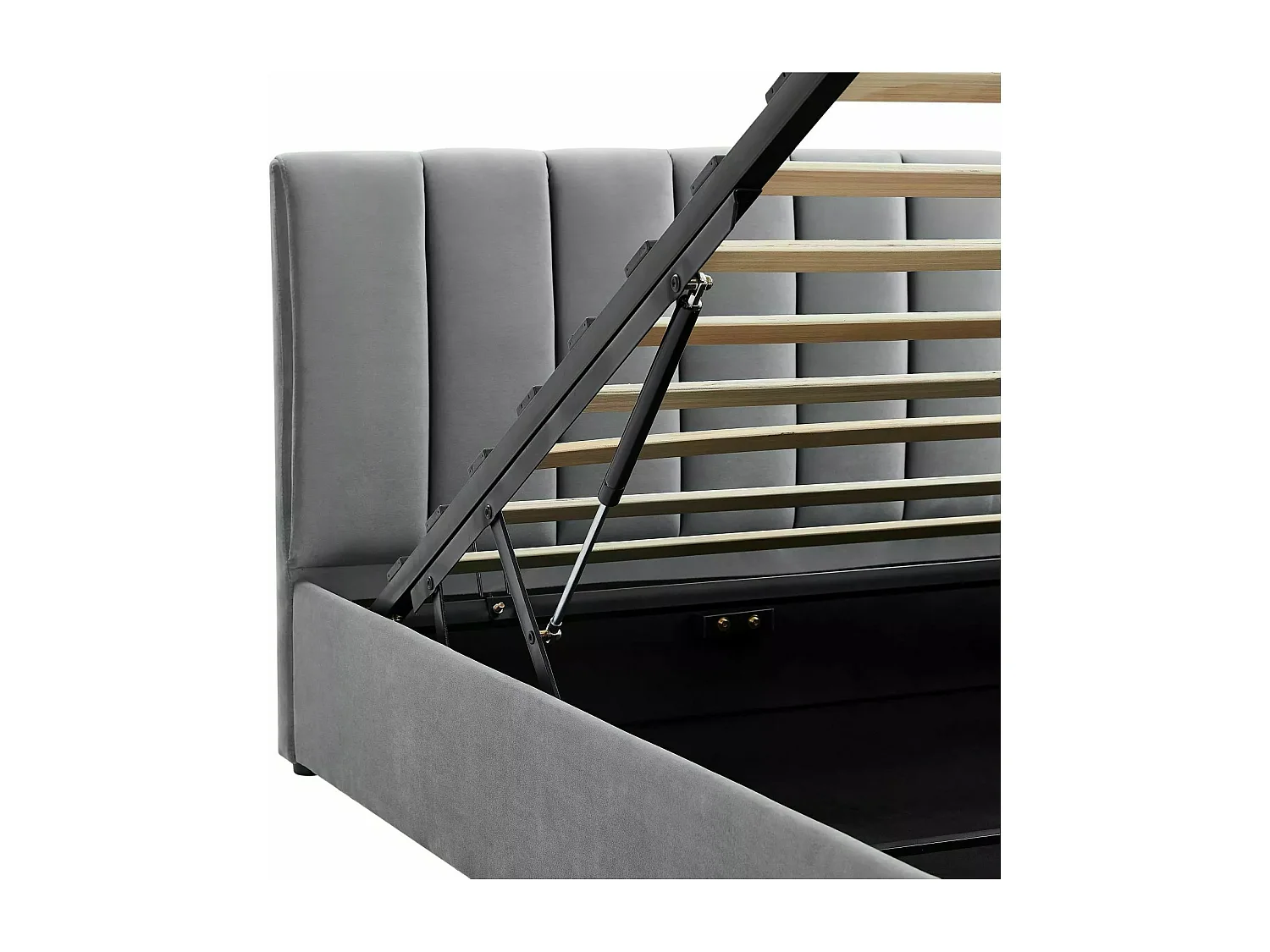 Bett Montreal M (160x200)/Samtstoffbezug/Grau