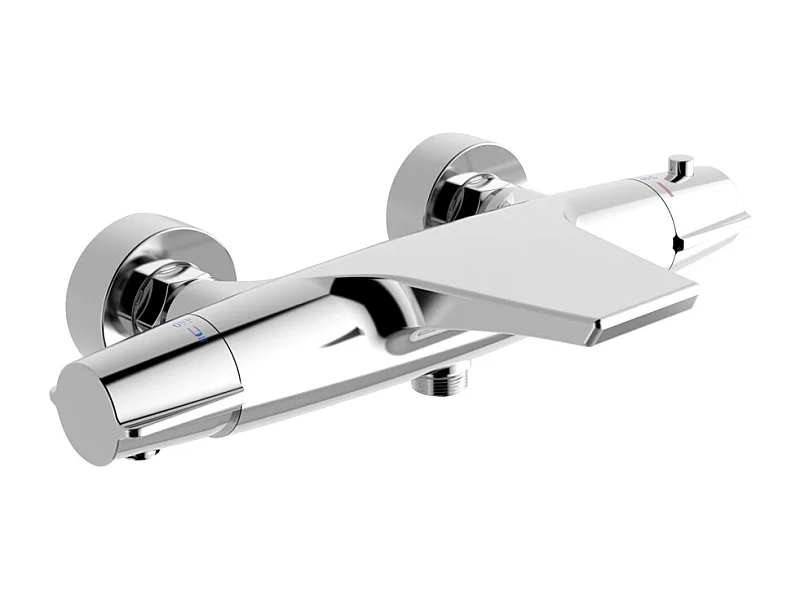 Robinet de Baignoire Cascade Mitigeur Thermostatique de Douche pour Baignoire Robinet de Douche Laiton Chromé Design Elégant