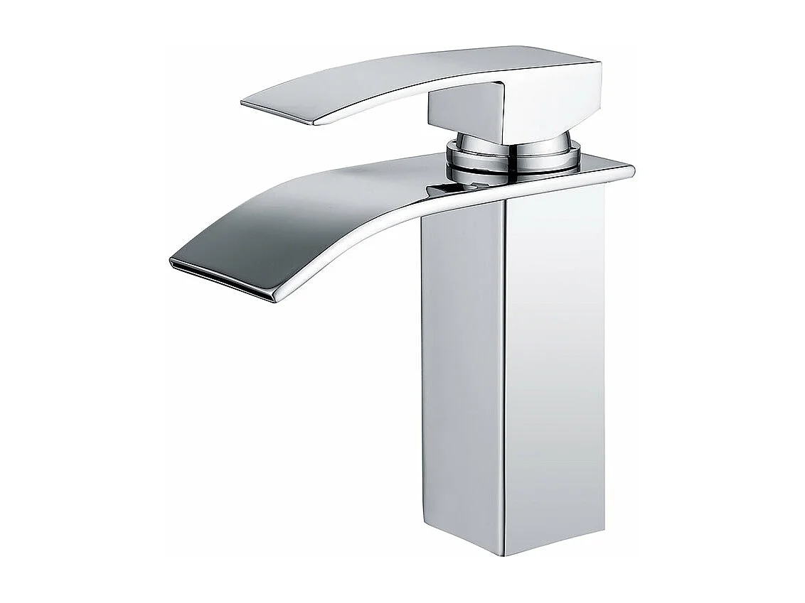 Robinet Salle de Bain Cascade Mitigeur de Lavabo en Laiton Robinet à Deux Voies Chromé