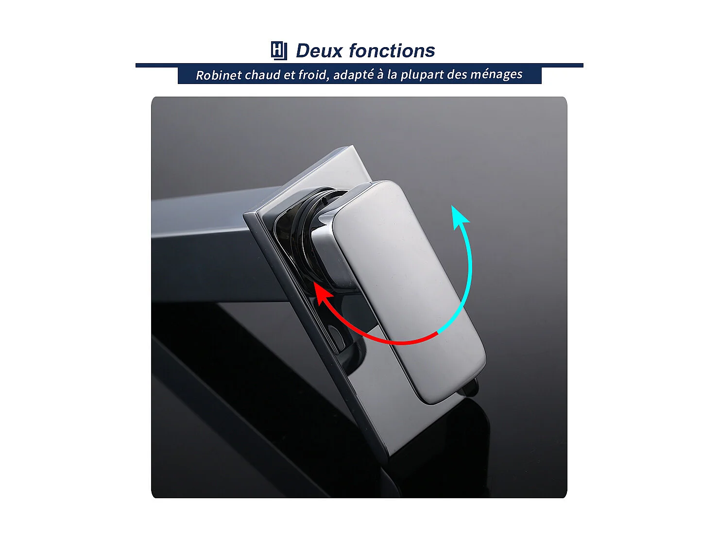 Robinet Salle de Bain Cascade Haut Mitigeur pour Vasque Chromé Robinet Design Moderne Corps en Acier Inox