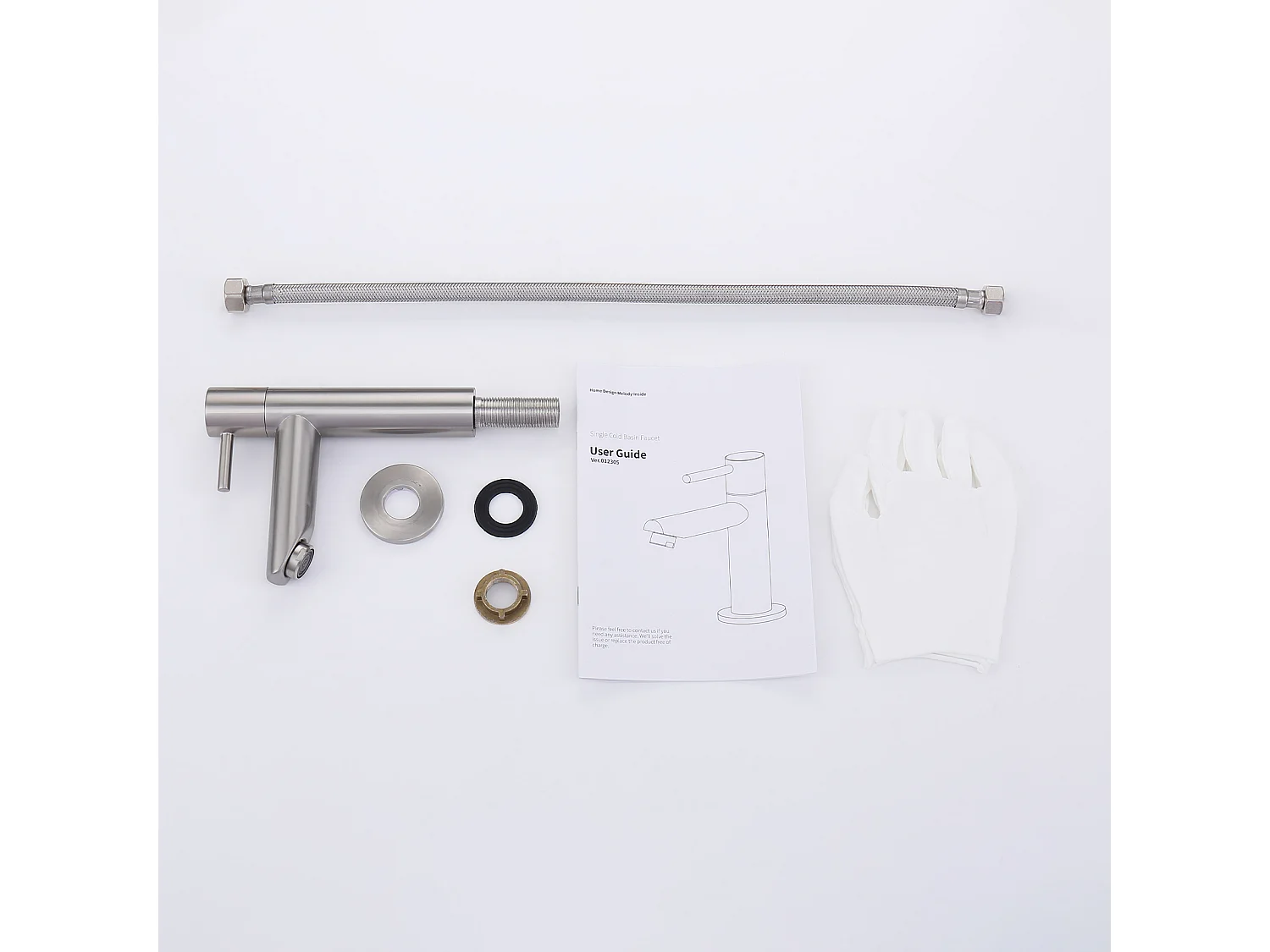 Robinet de Lavabo Eau Froide Uniquement Robinet de Lave-mains Robinet Salle de Bain Robinetterie pour Toilettes Invités