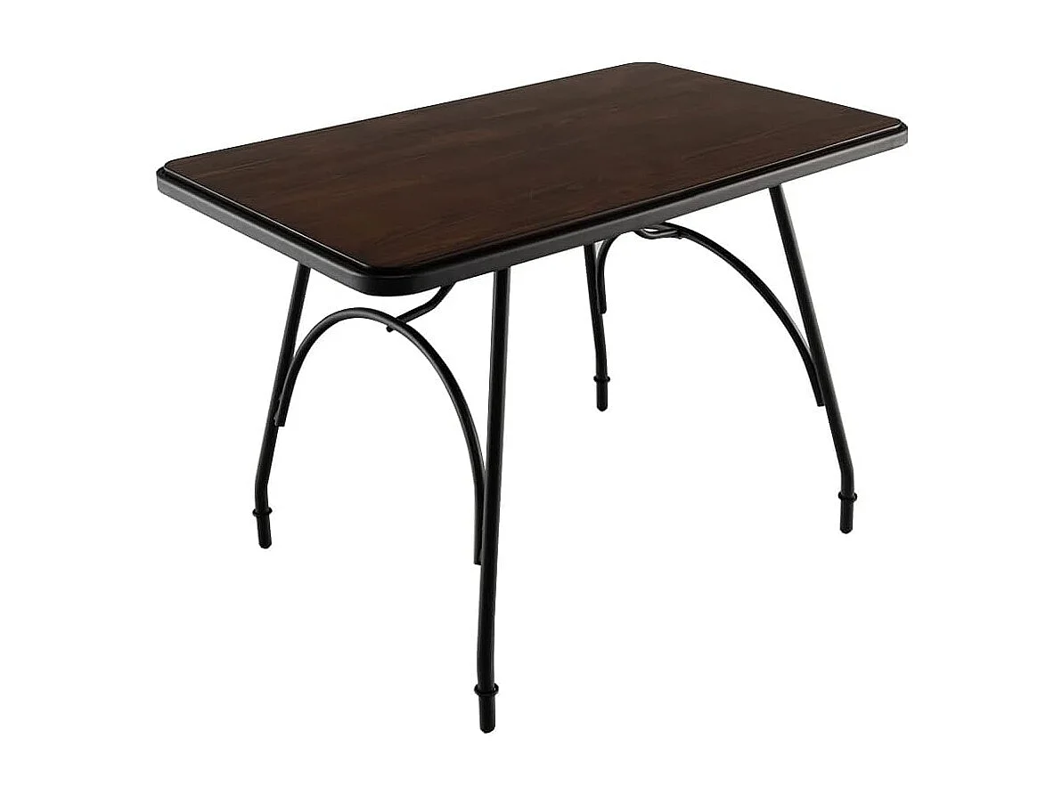 Table de Cuisine Rectangulaire, avec Structure en Métal, pour Cuisine, Coin Repas, Restaurant, Marron (1 Table)