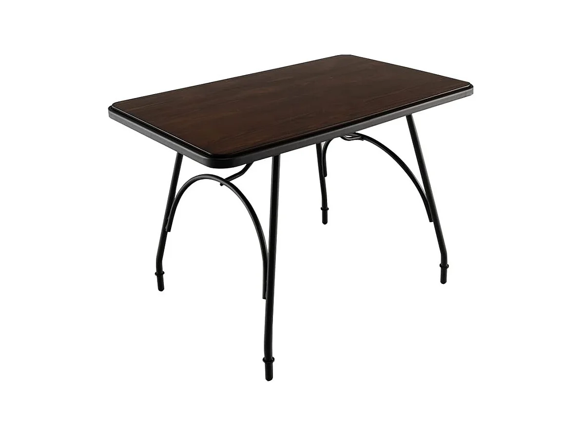 Table de Cuisine Rectangulaire, avec Structure en Métal, pour Cuisine, Coin Repas, Restaurant, Marron (1 Table)