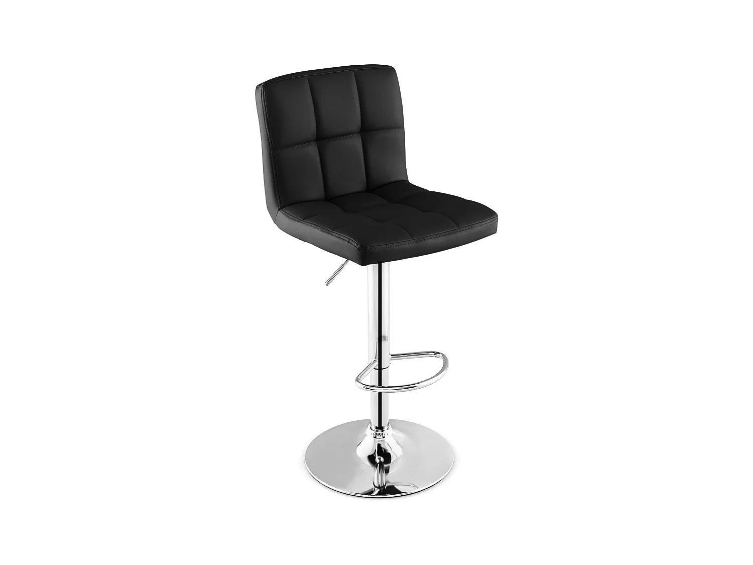 Tabouret de bar, pivotante, hauteur réglable 65-85 cm, repose-pieds, avec dossier(noir,1)