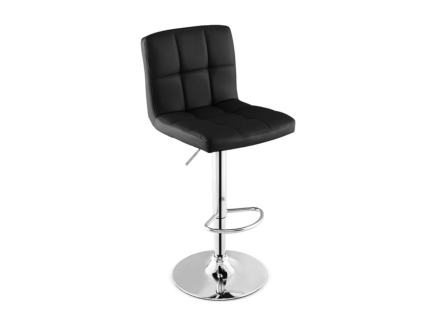 Tabouret de bar, pivotante, hauteur réglable 65-85 cm, repose-pieds, avec dossier(noir,1)