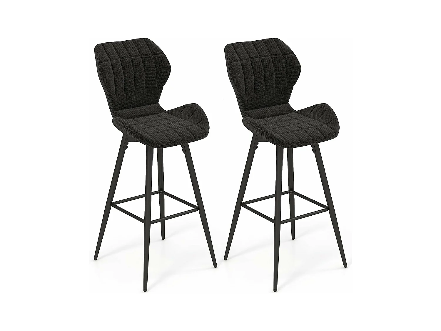 Tabouret de bar, chaise de bar lot de 2, hauteur d'assise 71,5 cm, dossier incurvé