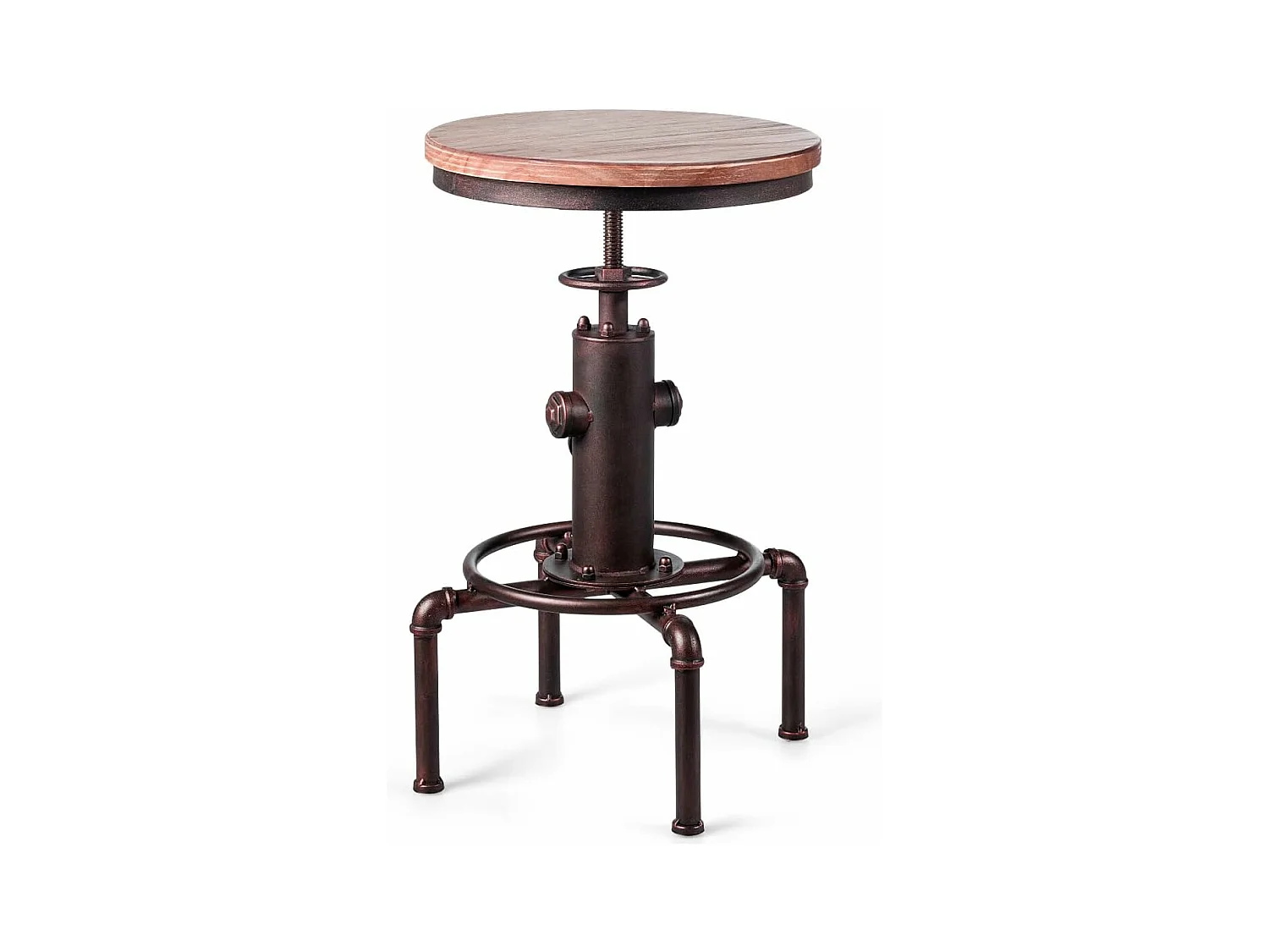 Tabouret de bar style industriel vintage,tabourets hauts, hauteur réglable 60-75cm