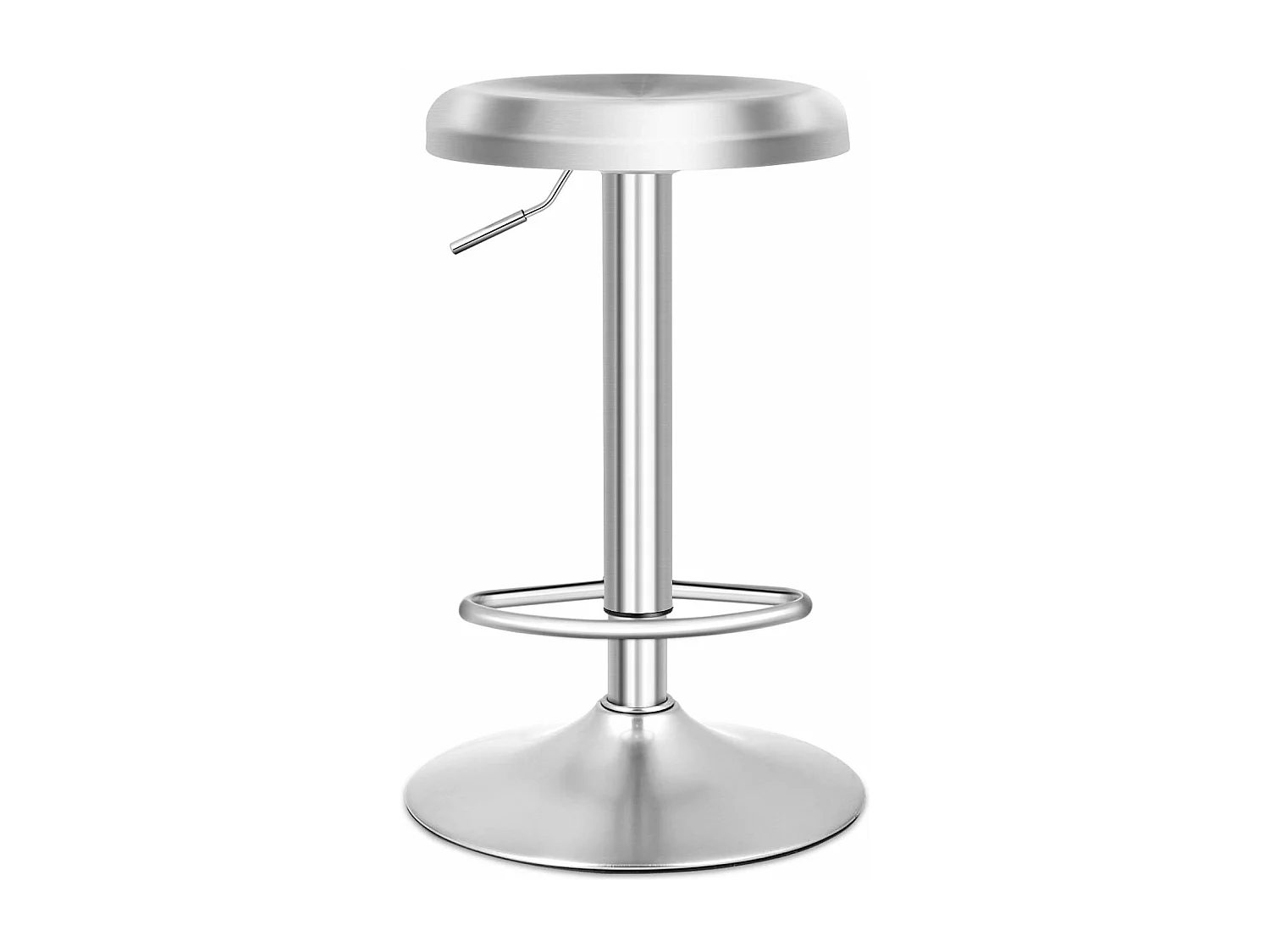 Tabourets de bar réglable, chaise de bar en acier inox avec repose-pieds