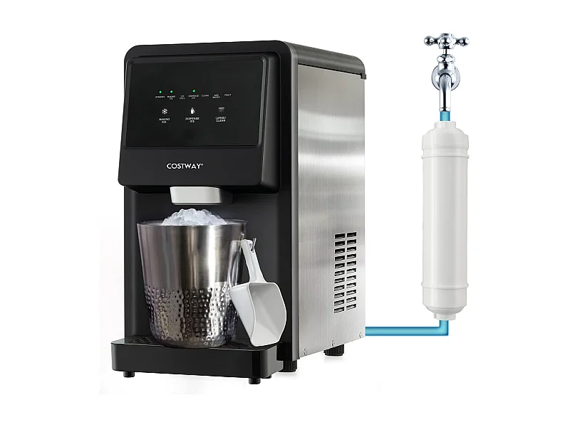 Machine à Glaçons 27kg/24h Machine à Pépites à Affichage LED de Comptoir avec Capteur Infrarouge et Autonettoyant Stockage de glace : 4 kg