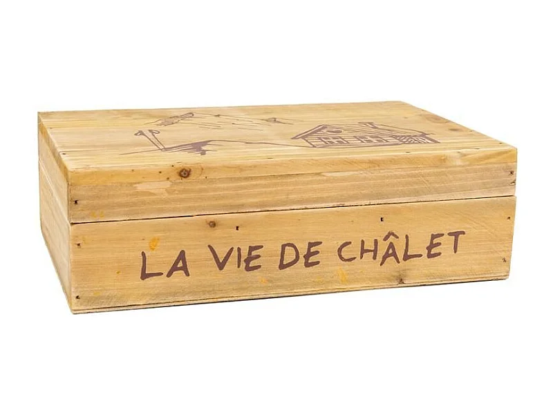 Boîte à thé en pin "La vie de Chalet"