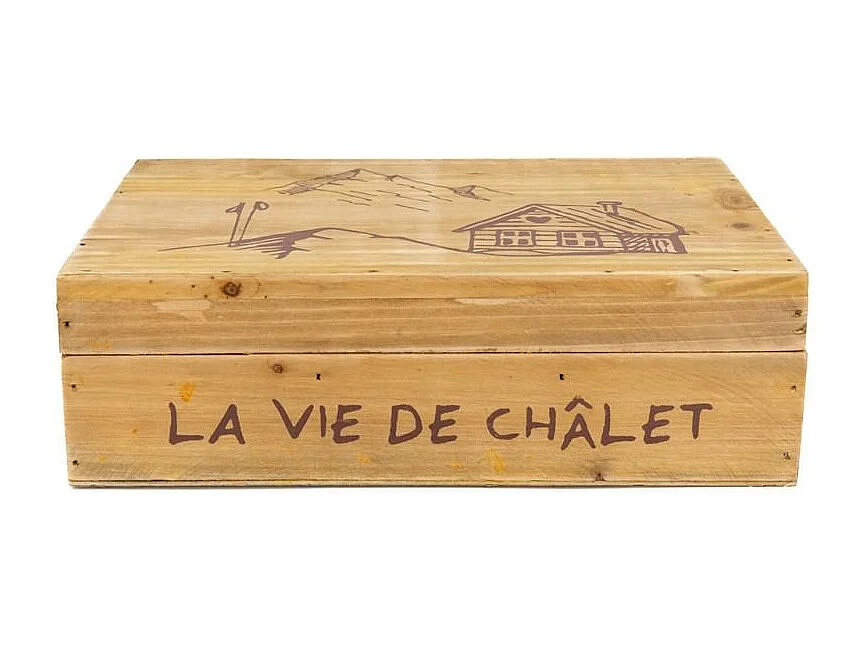 Boîte à thé en pin "La vie de Chalet"