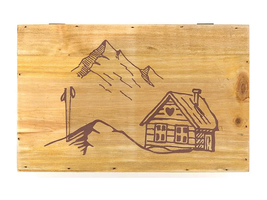 Boîte à thé en pin "La vie de Chalet"