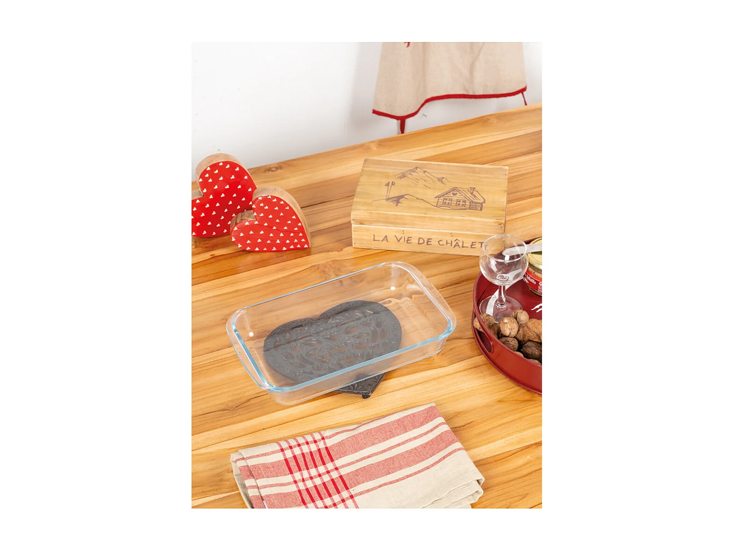 Boîte à thé en pin "La vie de Chalet"