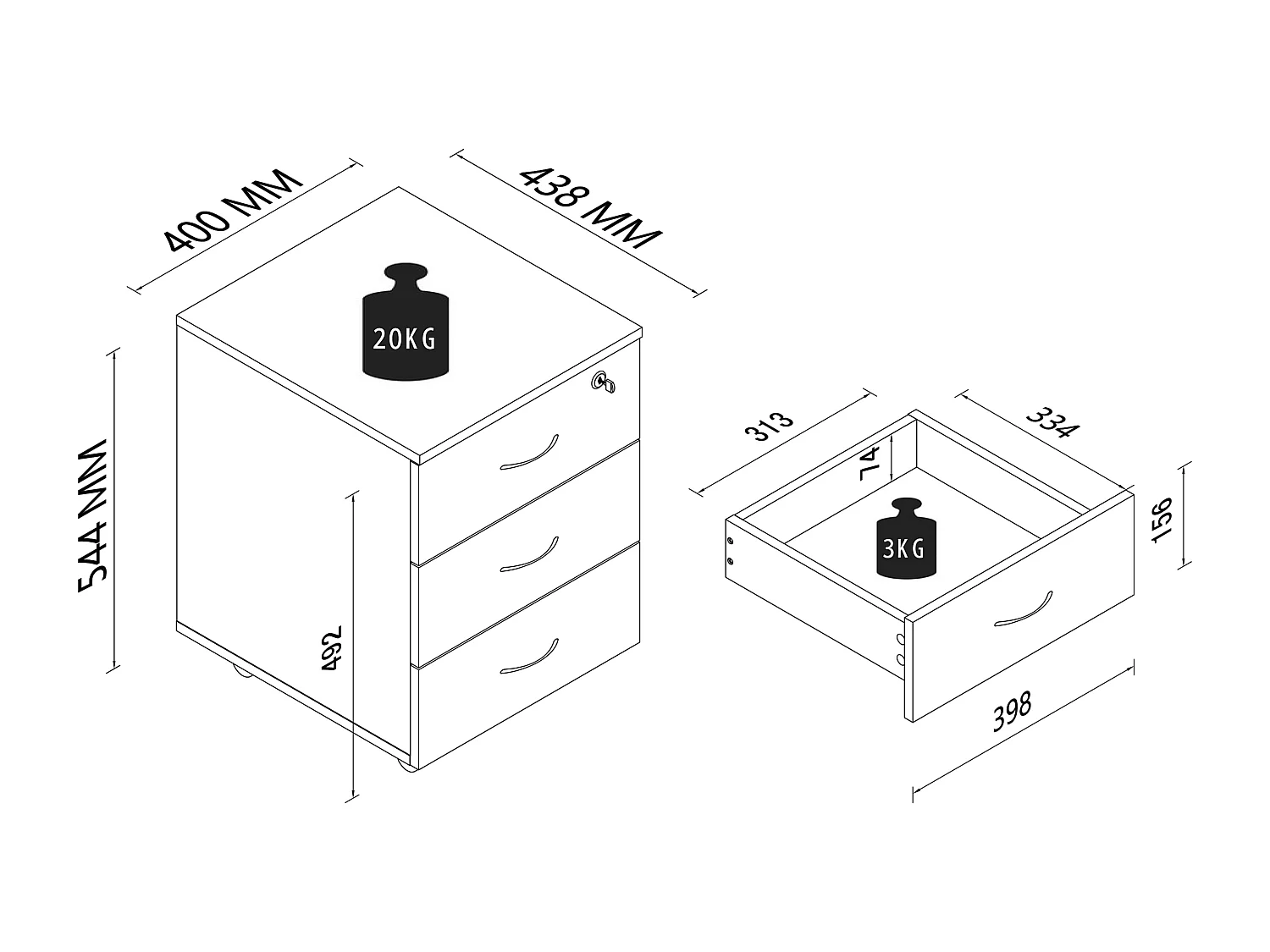 Roll Container Baula White 0