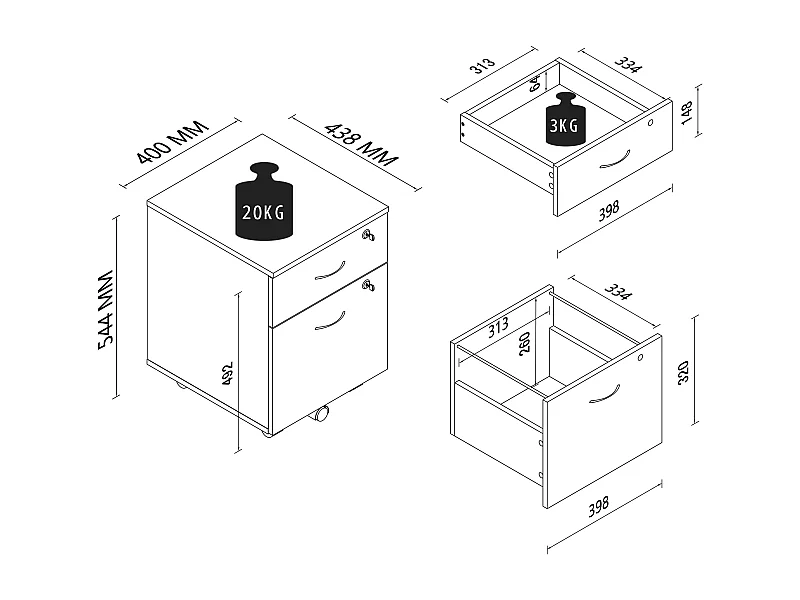 Kontener rolkowy Hanging Register Baula M