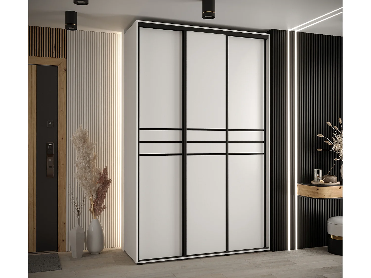 ARMOIRE DAVOS 10 À PORTES COULISSANTES 235,2/160/60 3 portes