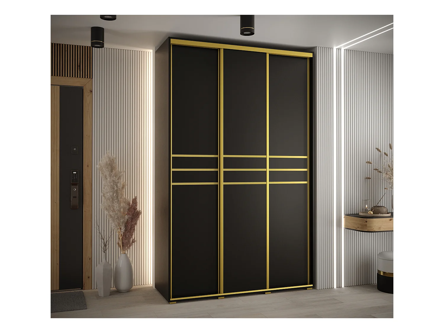 ARMOIRE DAVOS 10 À PORTES COULISSANTES 235,2/160/60 3 portes