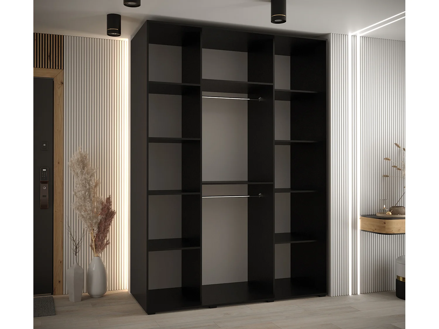 ARMOIRE DAVOS 10 À PORTES COULISSANTES 235,2/160/60 3 portes