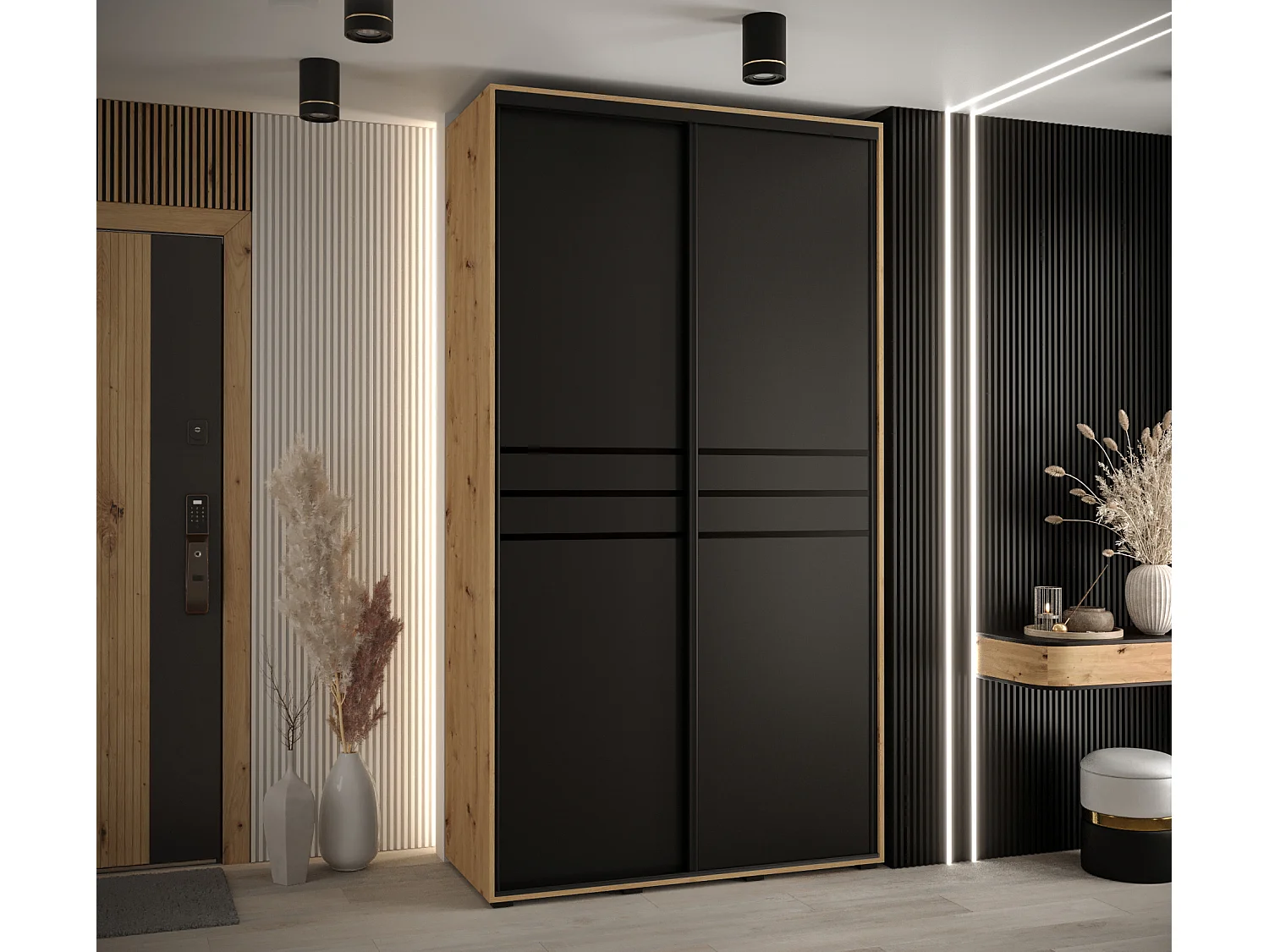 ARMOIRE DAVOS 10 À PORTES COULISSANTES 235,2/130/45 2 portes