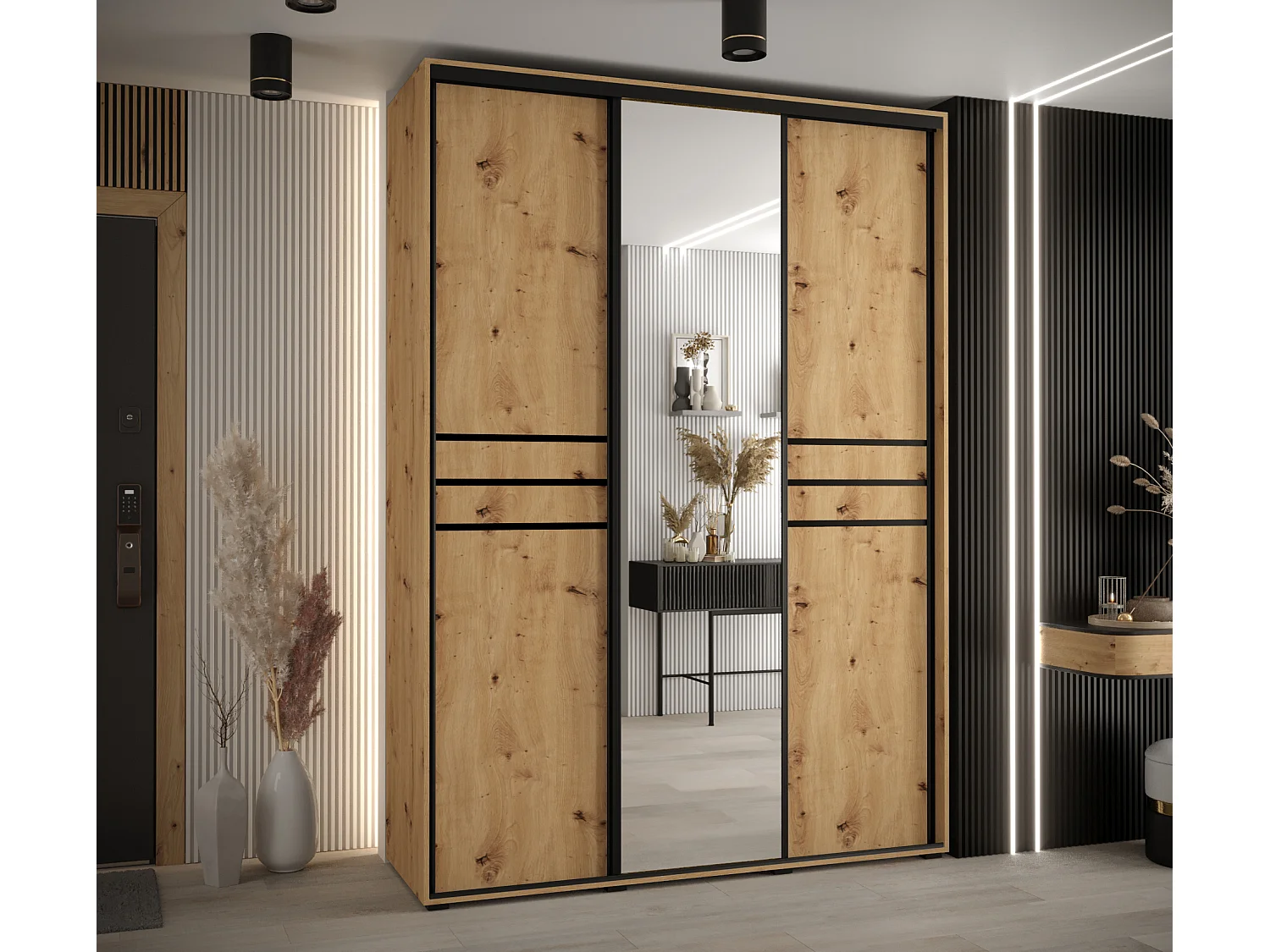 ARMOIRE DAVOS 11 À PORTES COULISSANTES 235,2/170/60 3 portes