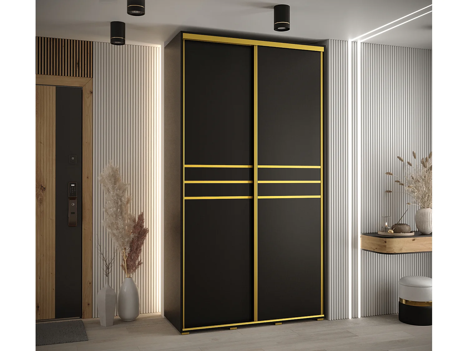 ARMOIRE DAVOS 10 À PORTES COULISSANTES 235,2/140/60 2 portes