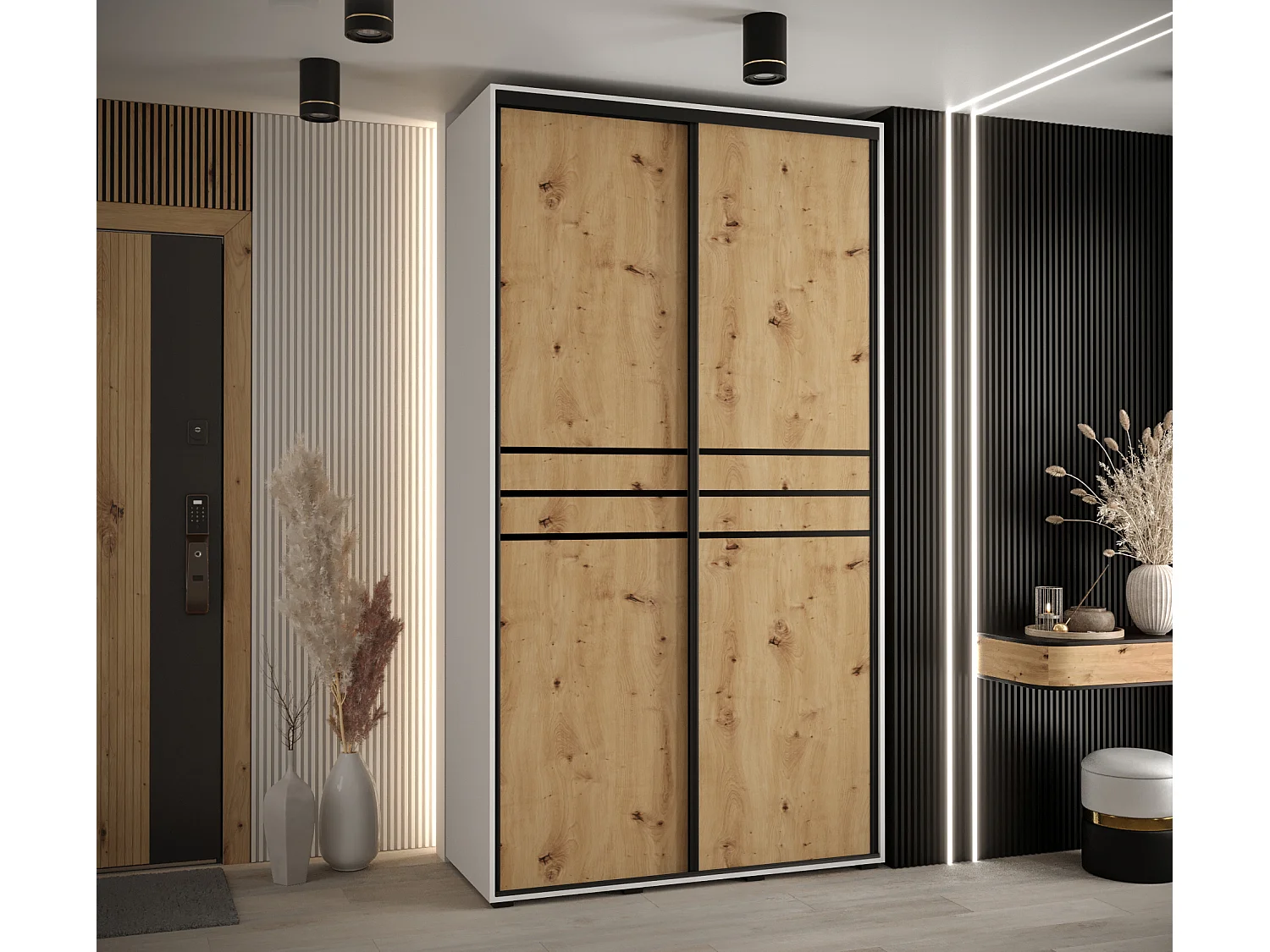 ARMOIRE DAVOS 10 À PORTES COULISSANTES 235,2/130/60 2 portes