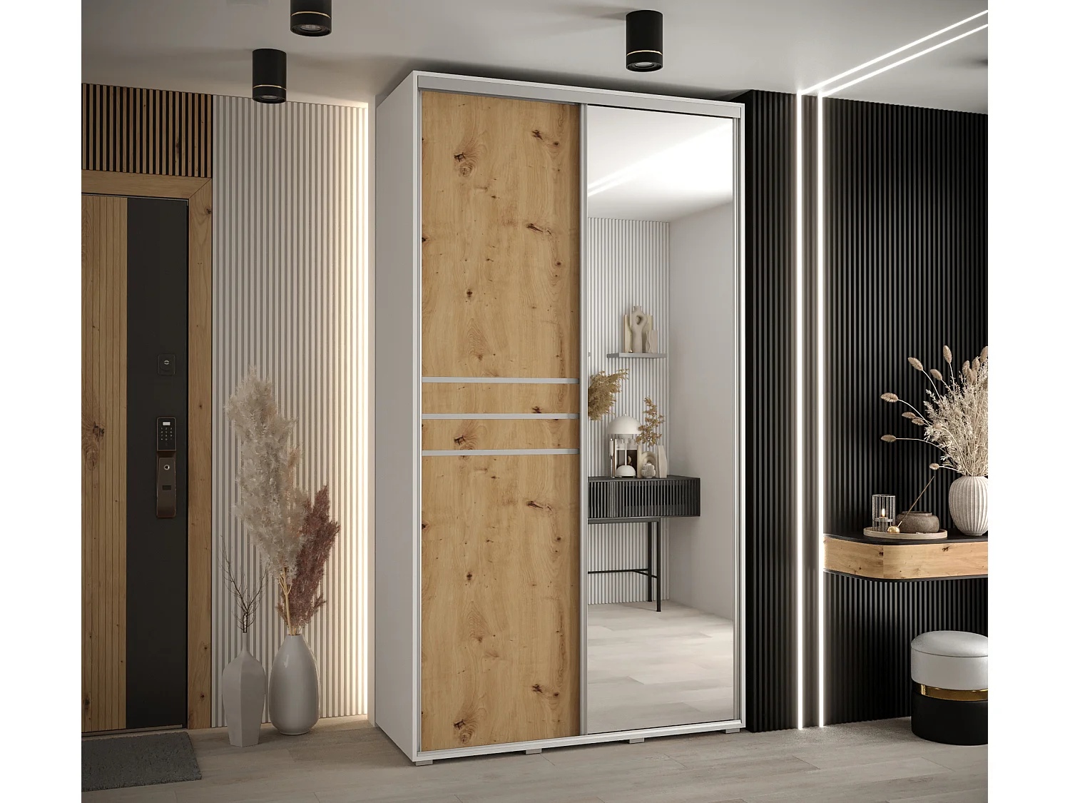 ARMOIRE DAVOS 11 À PORTES COULISSANTES 235,2/140/45 2 portes