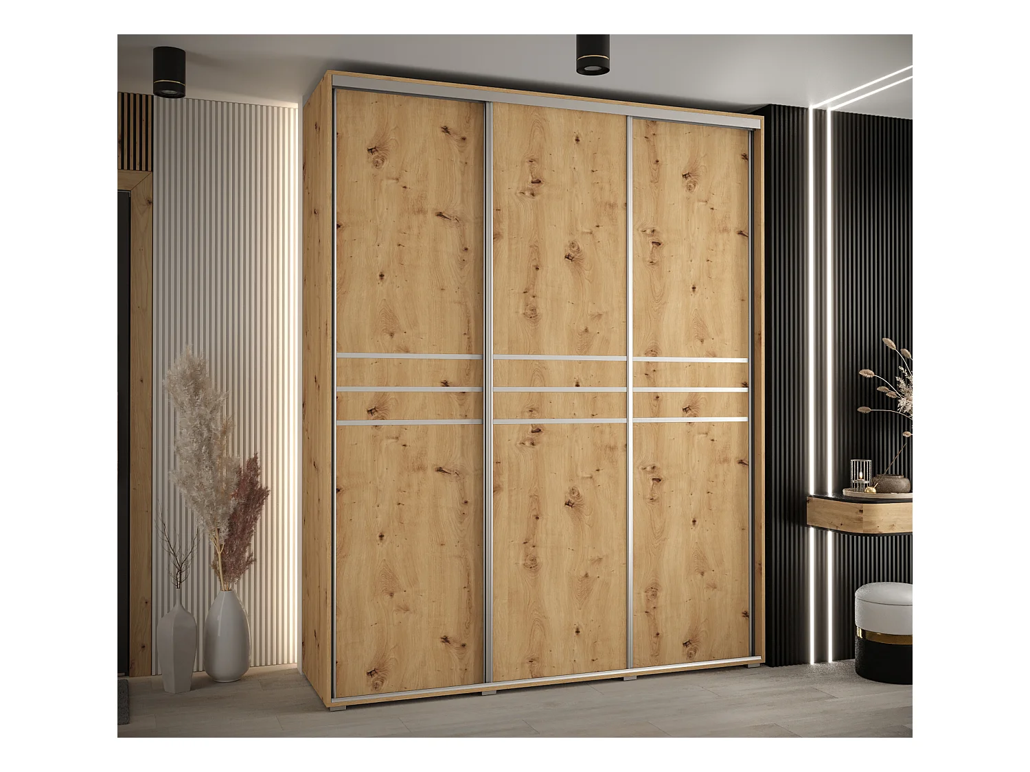 ARMOIRE DAVOS 10 À PORTES COULISSANTES 235,2/190/60 3 portes