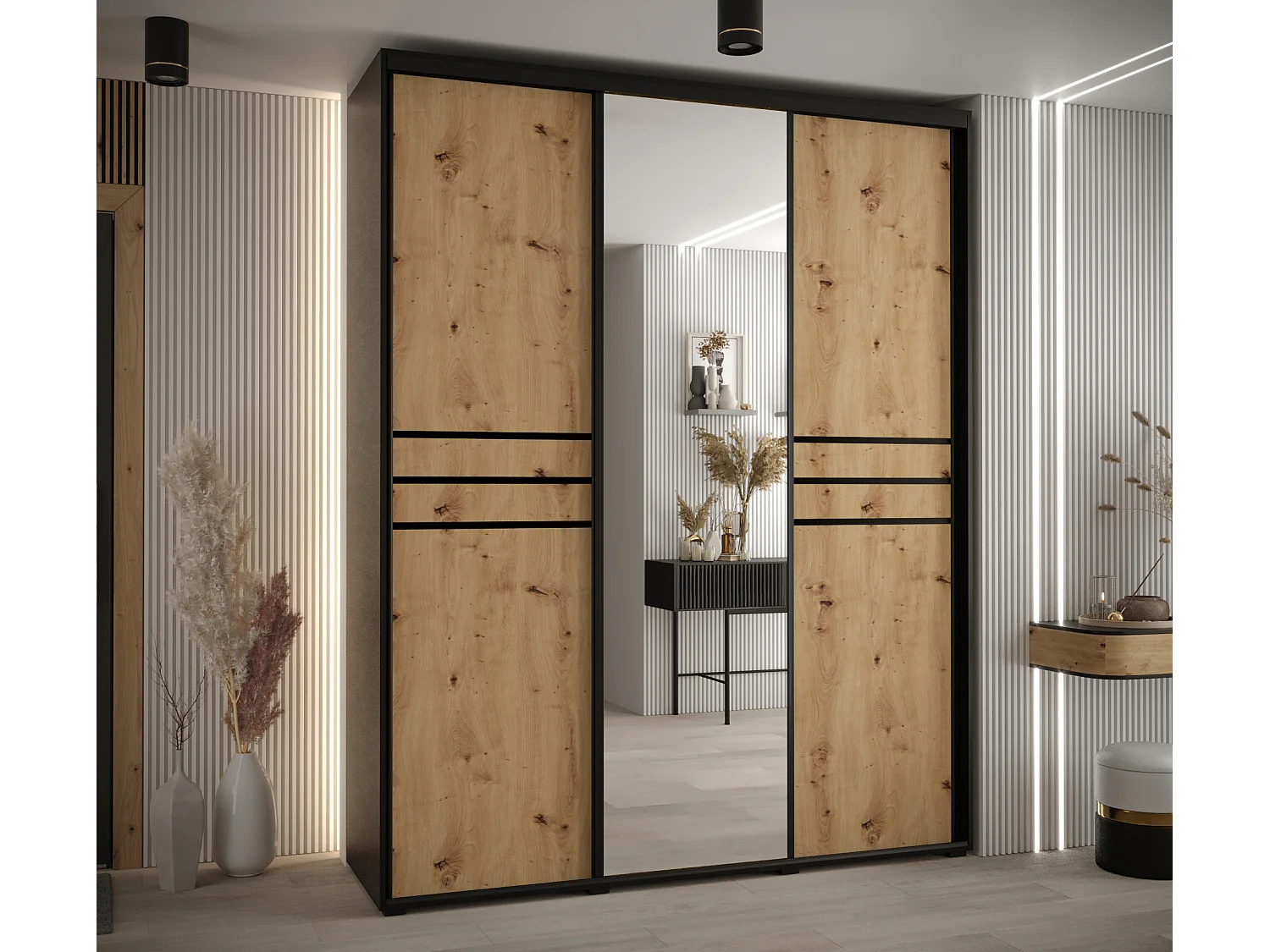 ARMOIRE DAVOS 11 À PORTES COULISSANTES 235,2/190/45 3 portes