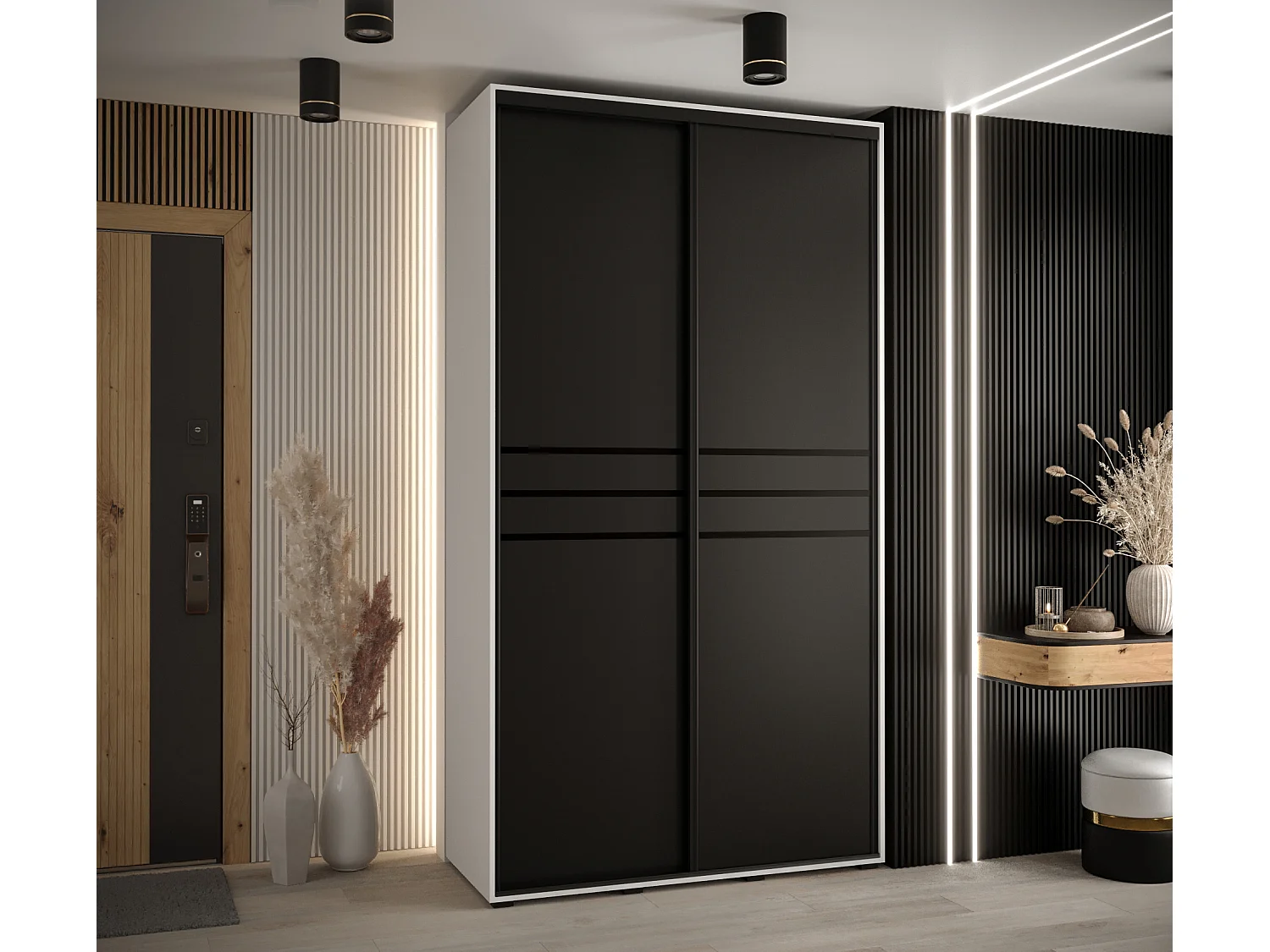 ARMOIRE DAVOS 10 À PORTES COULISSANTES 235,2/130/60 2 portes