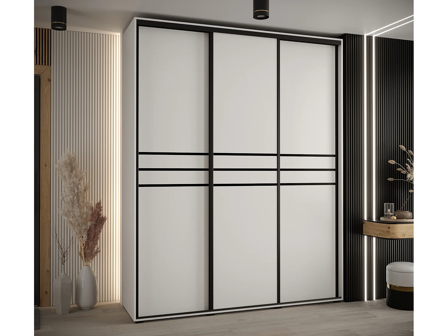 ARMOIRE DAVOS 10 À PORTES COULISSANTES 235,2/190/45 3 portes